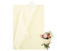 Naler 60 hojas de papel de seda beige de 35 x 50 cm, papel de manualidades sin ácidos para flores de papel, papel triturado para caja de regalo, envoltura de regalos, hacer pompones de flores,