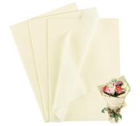 Naler 60 Hojas Papel de Seda 35 x 50cm Papel Decorativo para Envolver Regalos o Relleno Manualidades de Pompones Decoraciones para Fiestas (Beige)