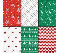Naler Papel de seda de Navidad, paquete a granel de Navidad, regalo decorativo de primera calidad, papel de seda para envolver regalos de Navidad, cumpleaños, festival, fiesta, decoración, 50 x 50 cm, 60 hojas