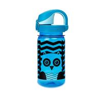 Nalgene Sustain - Botella de agua Tritan para niños, sin BPA, con 50% de material de residuos plásticos, a prueba de fugas, duradera, sin BPA, apta para mosquetones, reutilizable, 12 onzas, búho azul