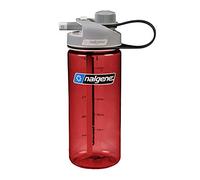 Nalgene Sustain Tritan - Botella de agua multibebida sin BPA fabricada con material derivado del 50% de residuos de plástico, 20 onzas, color rojo