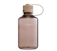 Nalgene Sustain Tritan Botella de agua sin BPA fabricada con material derivado del 50% de residuos de plástico, 16 onzas, boca estrecha, moca