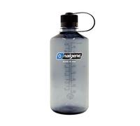 Nalgene Sustain Tritan - Botella de agua sin BPA hecha con material derivado del 50% de residuos de plástico, 32 onzas, boca estrecha, color gris
