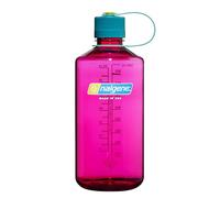 Nalgene Sustain Tritan - Botella de agua sin BPA hecha con material derivado del 50% de residuos de plástico, 32 onzas, boca estrecha, berenjena