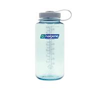 Nalgene Sustain Tritan - Botella de agua sin BPA hecha con material derivado del 50% de residuos de plástico, 32 onzas, boca ancha, espuma de mar