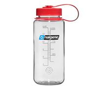 Nalgene Sustain Tritan Botella de agua sin BPA hecha con material derivado del 50% de residuos de plástico, 16 onzas, boca ancha, transparente