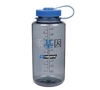 Nalgene Sustain Tritan - Botella de agua sin BPA hecha con material derivado del 50% de residuos de plástico, 32 onzas, boca ancha, logotipo chino
