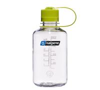 Nalgene Sustain Tritan - Botella de agua sin BPA hecha con material derivado del 50% de residuos de plástico, 16 onzas, boca estrecha, transparente
