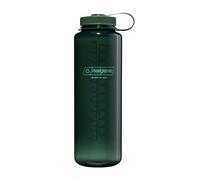 Nalgene Sustain Tritan - Botella de agua sin BPA hecha con material derivado del 50% de residuos plásticos (utilizando equilibrio de masa certificado ISCC), 48 onzas, boca ancha, jade