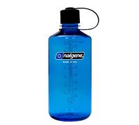 Nalgene Sustain Tritan Botella de agua sin BPA hecha con material derivado del 50% de residuos plásticos, 32 onzas, boca estrecha, azul pizarra
