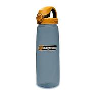 Nalgene Sustain Tritan Botella de agua sin BPA sobre la mosca hecha con material derivado del 50% de residuos plásticos, 24 onzas, rinoceronte con marrón/negro