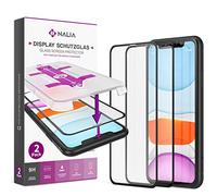 NALIA (2x Cristal Templado & Aplicador compatible con iPhone 11 Pro Max/Xs Max, 9H Full-Cover Protector Pantalla con Kit de Instalación - Fácil Alineación, Screen Protector - Transparente (negro)