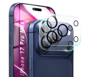 NALIA 2x Protector Cámara Cristal Templado para iPhone 17 Pro Max - Lente 9H & Case-Friendly - FOCUS.X2 MAX (HD Vidrio Transparente) - Marca Alemana