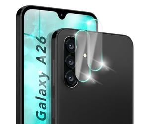 NALIA 2x Protector Cámara Cristal Templado para Samsung Galaxy A26 - Lente 9H & Case-Friendly - FOCUS.X2 MAX (HD Vidrio Transparente) - Marca Alemana