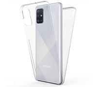 NALIA 360 Grados Carcasa Compatible con Samsung Galaxy A51 Funda, Integral Doble Full-Body Trasera & Delantera Delgado Resistente Telefono Movil Estuche Cubierta Full Cover Case Bumper - Transparente