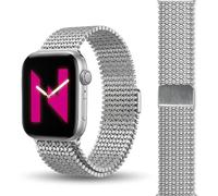 NALIA Alvia Correa Milanesa para Apple Watch 38/40/41/42/44/45/46/49mm | Series 1-12, SE y Ultra, Malla de acero inoxidable, Cierre magnético, Ajuste continuo