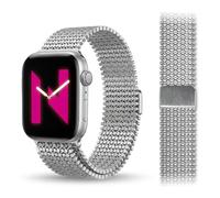 NALIA Alvia Correa Milanesa para Apple Watch 38/40/41/42/44/45/46/49mm | Series 1-12, SE y Ultra, Malla de acero inoxidable, Cierre magnético, Ajuste continuo