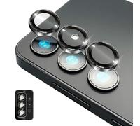 NALIA Anillos Protector Cámara Vidrio para Samsung Galaxy S25 - Lentes & Compatible Fundas - FOCUS.PRO CLX (Dureza 9H & Marco Instalación) - Marca Alemana, Color:Negro