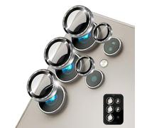 NALIA Anillos Protector Cámara Vidrio para Samsung Galaxy S25 Ultra - Lentes & Compatible Fundas - FOCUS.PRO CLX (Dureza 9H & Marco Instalación) - Marca Alemana, Color:Gris Titanio