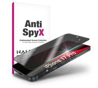 NALIA AntiSpyX para iPhone 17 Pro Vidrio Protector de Privacidad, Negro | Protector De Pantalla Antispyx, Brillo De Pantalla & Seguridad, Montaje & Aviso De Tacto, Display Limpia & Comodidad