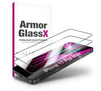 NALIA ArmorGlassX compatible con Apple iPhone 17 Pro Max Vidrio (Protector de Pantalla Súper Claro), 2x Cristal Templado 9H, Anti-Arañazos, Sensible al Tacto, Oleofóbico, Marco Negro, Case-Friendly