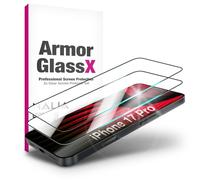 NALIA ArmorGlassX compatible con Apple iPhone 17 Pro Vidrio (Protector de Pantalla Súper Claro), 2x Cristal Templado 9H, Sensible al Tacto, Antirayaduras, Anti-Manchas, Marco Negro, Apto para Fundas