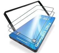 NALIA ArmorGlassX compatible con Samsung Galaxy S25 Ultra Vidrio, 2x Cristal Templado con Stencil para Instalación sin Burbujas, Protector de Pantalla Altamente Transparente con Borde Negro 9H Dureza