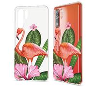 NALIA Carcasa Compatible con Huawei P30 Pro, Motivo Funda Ultra-Fina Silicona Movil Protectora Estuche, Delgado Transparente Goma Cubierta Telefono Bumper Cover Case, Designs:Flamingo Green