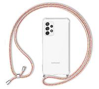 NALIA Carcasa con Cuerda Compatible con Samsung Galaxy A72 Funda, Transparente Hardcase & Correa Colgante para Colgar, Protectora Cover & Cordon para Llevar en Cuello Case, Color:Arco Iris
