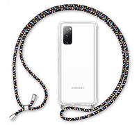 NALIA Carcasa con Cuerda Compatible con Samsung Galaxy S20 FE Funda, Transparente Hardcase & Correa Colgante para Colgar, Protectora Cover & Cordon, Llevar en Cuello Case, Color:Negro Multicolor
