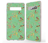 NALIA Carcasa Motivo Compatible con Samsung Galaxy S10 Plus, Ultra-Fina Funda Silicona Movil Protectora, Delgado Transparente Goma Cubierta Telefono Bumper Cover Case, Designs:Flores y pájaros