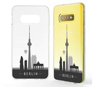 NALIA Carcasa Motivo Compatible con Samsung Galaxy S10e, Ultra-Fina Funda Silicona Movil Protectora, Delgado Transparente Goma Cubierta Telefono Bumper Cover Gel Case, Designs:Berlin Skyline