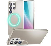 NALIA Carcasa Rígida Magnética para Samsung Galaxy S25 Ultra - Soporte de Cámara - Overland (Mate & Compatible MagSafe) - Marca Alemana, Color:Gris Titanio