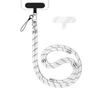 NALIA Colgante Movil Universal para Smartphones, Blanco, Metal Plateado
