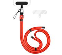 NALIA Colgante Movil Universal para Smartphones, Naranja Neón, Metal Negro