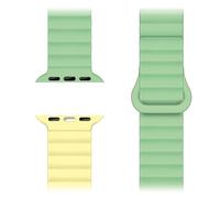 NALIA Core Correa Magnética Compatible con Apple Watch SE & iWatch Series 10 9 8 7 6 5 4 3 2 1, 38/40/41/42mm, Silicona Transpirable, Banda Deportiva, Color:Bosque de Limones