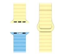 NALIA Core Correa Magnética Compatible con Apple Watch SE & iWatch Series 10 9 8 7 6 5 4 3 2 1, 38/40/41/42mm, Silicona Transpirable, Banda Deportiva, Color:Gotas de Miel
