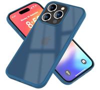 NALIA Cubierta Esmerilada Compatible con iPhone 16 Pro Funda, Cover Hibrido Semi-Transparente Translucido Mate, Trasera Dura & Marco Silicona, Case Anti-Amarillo Antigolpes Rigida, Color:Azul Oscuro