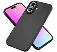 NALIA Cubierta Silicona Mate Compatible con iPhone 16 Funda, Cover Anti-Huellas Delgado Soft-Case Suave Flexible, Protectora Antigolpes Antideslizante Antichoque Ligera, Color:Negro