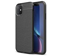 NALIA Design Case Compatible con Apple iPhone 11 Funda, Mirada de Cuero Delgado Silicona Cubierta Protectora, Slim Cover Teléfono Protecctión Trasera Leather Cobertura Shock-Absorción Piel - Negro