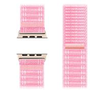 NALIA Evolv Correa de Nylon Compatible con Apple Watch Correa iWatch Series SE/10/9/8/7/6/5/4/3/2/1, 38/40/41/42mm, Pulsera de Tela Elástica con Cierre de Velcro, Color:Rosa Pálido