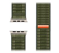 NALIA Evolv Correa de Nylon Compatible con Apple Watch Correa iWatch Series SE/10/9/8/7/6/5/4/3/2/1, 38/40/41/42mm, Pulsera de Tela Elástica con Cierre de Velcro, Color:Verde Bosque