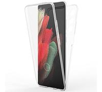 NALIA Funda 360° para Samsung Galaxy S21 Ultra, 360GUARD Carcasa, Claro | Pantalla Y Huella, Defensa Total, Trasera Cristalina