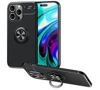 NALIA Funda Anillo para iPhone 14 Pro - Soporte 360° y para Soporte Magnético - GRIP360 (Carcasa Silicona Mate) - Marca Alemana, Color:Negro