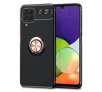 NALIA Funda Anillo para Samsung Galaxy A22 4G - Soporte, Rosa Gold Oro | Acabado Mate Antideslizante, Protección De Cámara Probada, Compatibilidad Y Nota, GRIP360