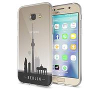 NALIA Funda Carcasa Compatible con Samsung Galaxy A5 2017, Motivo Design Movil Protectora Ultra-Fina Silicona Cubierta, Goma Gel Estuche Bumper Ligera Cover Phone Case, Motiv:Berlin Skyline