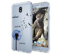 NALIA Funda Carcasa Compatible con Samsung Galaxy J5 2017 (EU), Motivo Design Movil Protectora Ultra-Fina Silicona Cubierta, Goma Gel Estuche Bumper Ligera Cover Case, Designs:Dandelion Azul