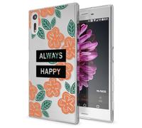 NALIA Funda Carcasa Compatible con Sony Xperia XZ, Motivo Design Movil Protectora Ultra-Fina Silicona Cubierta Goma Gel Estuche Telefono Bumper Ligera Cover Phone Case, Designs:Always Happy