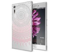 NALIA Funda Carcasa Compatible con Sony Xperia XZ, Motivo Design Movil Protectora Ultra-Fina Silicona Cubierta Goma Gel Estuche Telefono Bumper Ligera Cover Phone Case, Designs:Mandala Pink Rosa