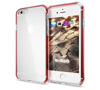 NALIA Funda Compatible con iPhone 6 6S, Carcasa Protectora Movil Transparente Silicona Ultra-Fina con Gel Bumper, Goma Cubierta Cobertura Delgado Clear Cover Smart-Phone Case, Color:Rojo